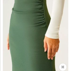 OGL Ruched Side Mermaid Maxi Skirt-Brushed Inside